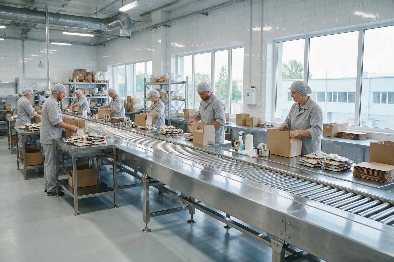 Зміна працівників на виробничій лінії пакування